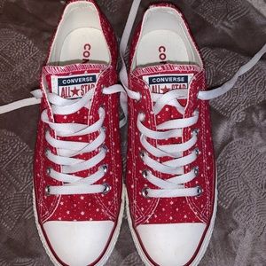 Red star low top converse